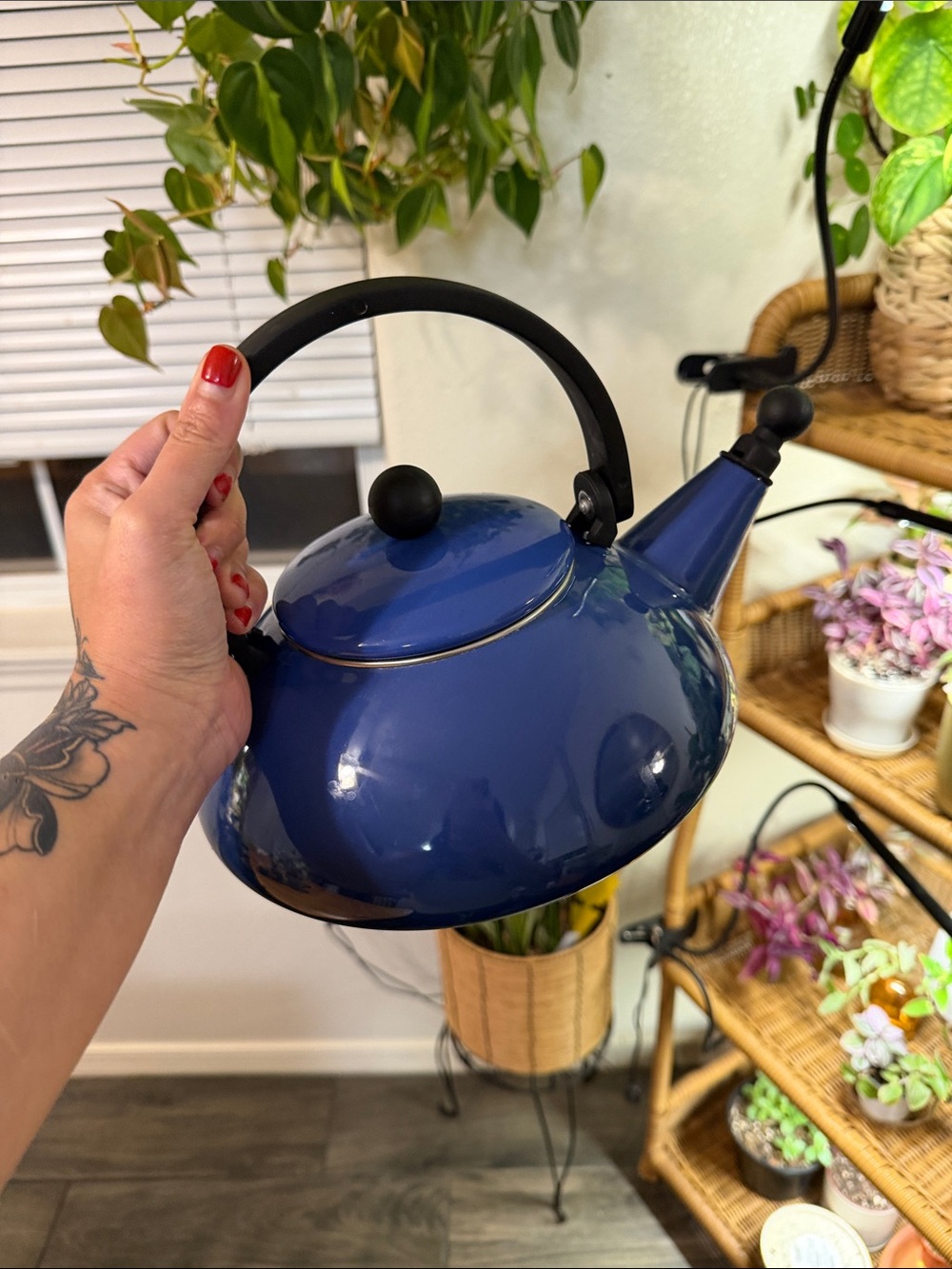 Vintage Le Creuset Blue Tea Kettle